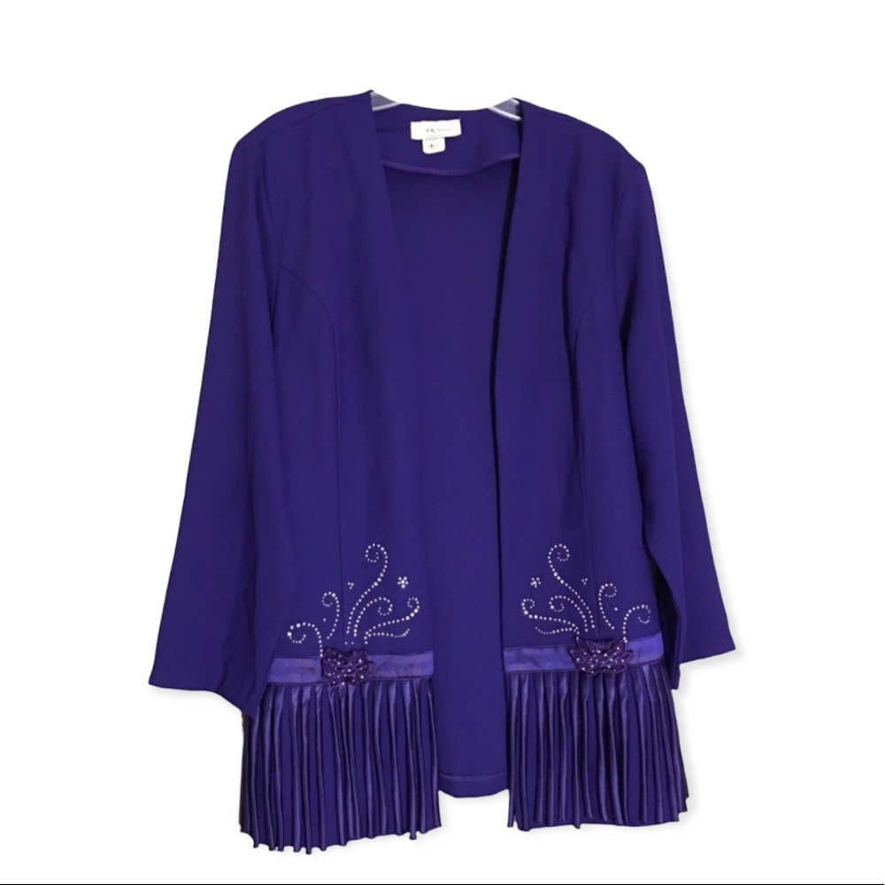 3K Fashion Purple Tassel Studded blazer Sz L